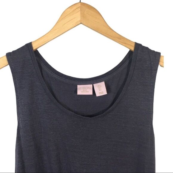 WS680 Women’s St. Tropez West Asymmetrical LINEN Tank Blouse Top L - Picture 2 of 4